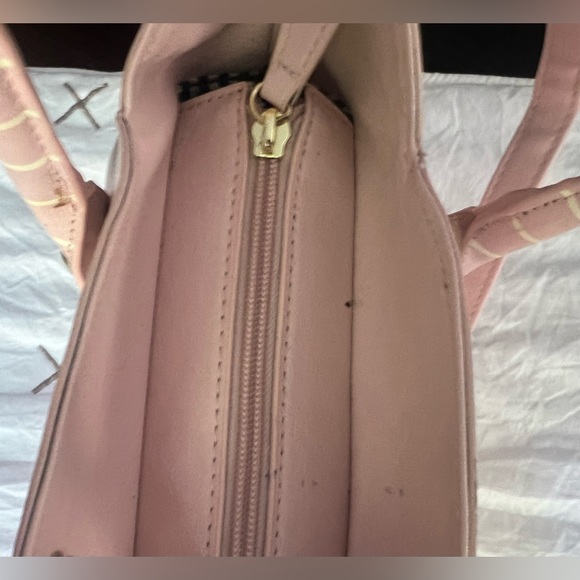 BETSEY JOHNSON: Small Pink Satchel & Crossbody Purse Striped Cat Ears Girls Bag - Picture 5 of 9